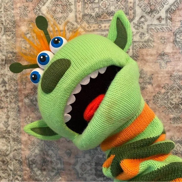 THE PUPPET CO Knit Monster Hand Puppet 18” - Picture 3 of 8